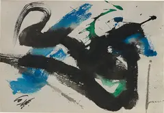 Untitled by Kazuo Shiraga, gouache on paper, sold Apr 2018