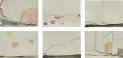 Nigel Cooke, Thaw, 2005, watercolour on paper, in 6 parts