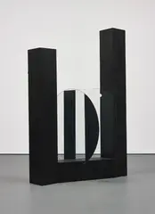 Patrick Hill, Untitled, painted wood, glass, canvas and dye, in 5 parts