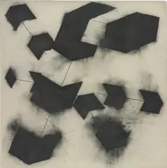 Allan D'Arcangelo, Constellation, 1971, graphite on raw canvas
