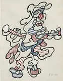 Jean Dubuffet, Personnage IV, 1964, vinyl paint on paper