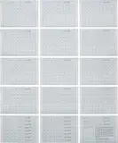 Hanne Darboven, Tagesrechnung Monat Dezember, 1989, ink on squared paper mounted on board
