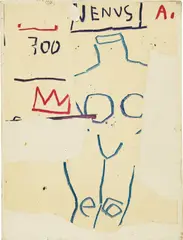 Venus by Jean-Michel Basquiat, 1982, Xerox and oil stick on canvas, sold Jun 2018