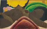 Tom Wesselmann, Sketch from "Big Brown Nude", 1975, ballpoint pen and coloured pencil on tracing paper