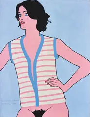 Sleeveless Sweater by John Wesley, 1982, acrylic on paper, sold Jun 2018