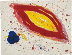 Untitled (SF88-403) by Sam Francis, 1988, egg tempera and acrylic on paper, sold Jun 2018