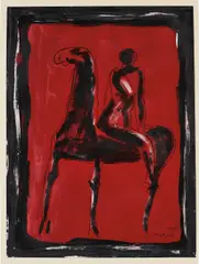 Marino Marini, Cavallo e Cavaliere, 1955, ink and tempera on paper