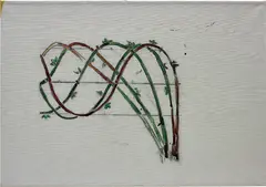 Boccioli by Mario Schifano, 1996, enamel on canvas, sold Jun 2018