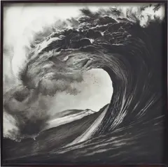 Robert Longo, Untitled (Backdoor-Pipeline, Hawaii-spring '99), 2000, charcoal on mounted paper