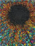 Matthew Day Jackson, Urknall #2, 2009, scorched wood and painted wood scraps on panel