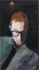 Henry Taylor, Armani, 2004, acrylic and paper collage on canvas