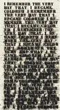 Glenn Ligon, Untitled (I remember the very day)