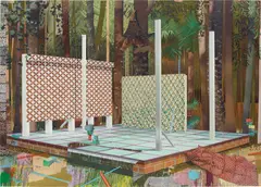 Bühne by Matthias Weischer, 2003, oil on canvas, sold Jun 2018