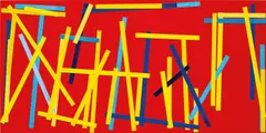 Fishing Red E I by Imi Knoebel, 2007 - 2009, acrylic on synthetic paper, offered Jun 2018