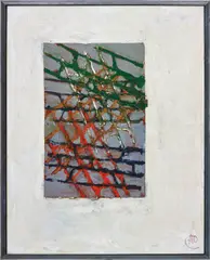 Markus Lüpertz, Gitterbild, 1999, oil on canvas, in artist's frame