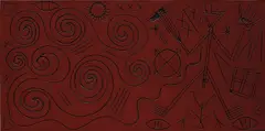 Untitled by A. R. Penck, acrylic on carved wood, sold Jun 2018