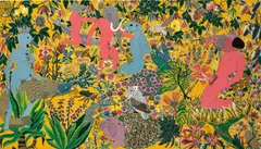 Raqib Shaw, After the Garden of Earthly Delights - Hieronymus Bosch, 2002, acrylic, enamel, rhinestones and glitter on panel