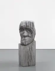 Carved Head (Base) by Thomas Houseago, 2007, aluminium, sold Jun 2018
