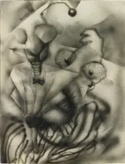 Jim Shaw, Untitled, 1992, airbrush, oil pastel and pencil on paper