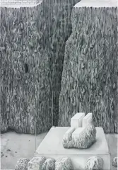 Quarry N by Paul Noble, 1997, pencil on paper, sold Jun 2018