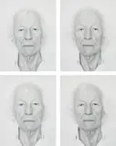 Four works: (i) OPALKA 1965 / 1-∞ Detail 5345992; (ii) OPALKA 1965 / 1-∞ Detail 5349357; (iii) OPALKA 1965 / 1-∞ Detail 5359224; (iv) OPALKA 1965 / 1-∞ Detail 5359987 by Roman Opałka, 1965, each black and white photographs on paper board, sold Jun 2018