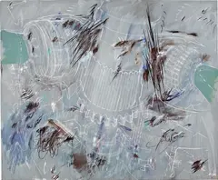 Konstantino Dregos, Lapsus 43, 2014, acrylic, chalk, charcoal, wax pastels and varnish