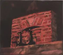 Luc Tuymans, Fireplace, 2014, pastel on coloured paper