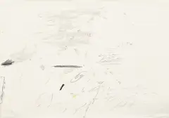 Cy Twombly, Sperlonga drawing, 1959, oil-based house paint, pencil and wax crayon on paper