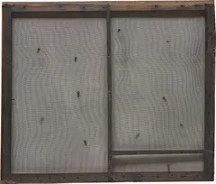 David Hammons, Untitled, 1992, wire mesh, zipper sliders and wood