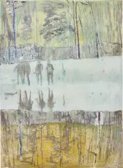 Peter Doig, Cobourg 3+1 more, 1995, oil on paper