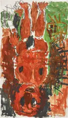 Georg Baselitz, Untitled, 1987, oil and charcoal on Canson