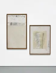 Cy Twombly, Dithyrambus, 1976, collage (drawing paper, handmade paper, staples, transparent adhesive tape), oil paint, watercolour, wax crayon and pencil