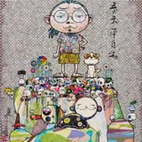 With Eyes on the Reality of One Hundred Years from Now by Takashi Murakami, 2013, acrylic on canvas, sold Oct 2018