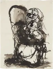 Morgenstunde (Morning Hour) by Georg Baselitz, 1962, ink and ink wash on paper, sold Oct 2018