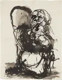 Georg Baselitz, Morgenstunde (Morning Hour), 1962, ink and ink wash on paper