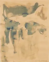 Stilleben (Still Life) by Georg Baselitz, ink on paper, sold Oct 2018