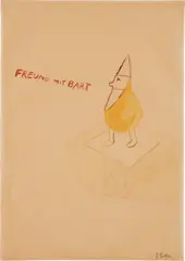 Freund mit Bart (Friend with Beard) by Sigmar Polke, 1965, watercolour on paper, sold Oct 2018