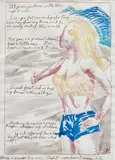No title (I'll go anywhere...) by Raymond Pettibon, 1987, ink, felt tip pen and watercolour on paper, sold Oct 2018