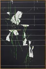 Untitled by Harold Ancart, 2013, oilstick and pencil on paper mounted on panel, in artist's frame, sold Oct 2018