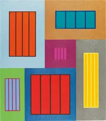 Peter Halley, Open Source, 2002, acrylic, metallic acrylic and Roll-A-Tex on canvas