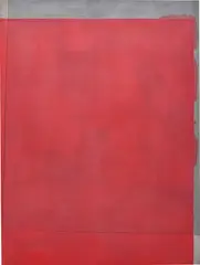 Thirds (red/warm grey) by Matt Connors, 2012, acrylic and coloured pencil on canvas, sold Oct 2018