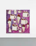 Katherine Bernhardt, Ice Cream (Chocolate and Pistachio) and Steaming Hot Coffee