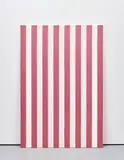 Daniel Buren, Peinture acrylique sur tissu rayé blanc et rouge