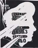 Reagan Budget by Andy Warhol, 1985-86, synthetic polymer and silkscreen ink on canvas, sold Oct 2018