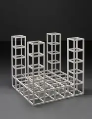 Sol LeWitt, Cube Structure Based on Five Modules, 1971, painted steel