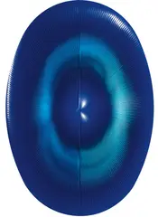 Alberto Biasi, Dinamica ellittica blu, 2004, PVC and acrylic on panel