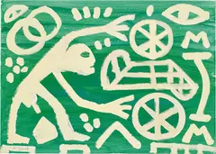 Kopenhagener Schule by A. R. Penck, 1999, acrylic on canvas, sold Oct 2018