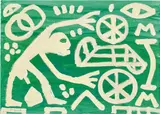 Kopenhagener Schule by A. R. Penck, 1999, acrylic on canvas, sold Oct 2018