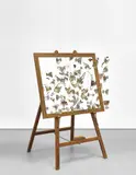 Cornelia Parker, Falling Facade, 1991, stretched silver trophies, easel and mirror