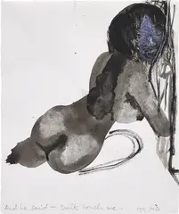 Marlene Dumas, And he said - Don't touch me, 1995, ink, wax crayon, coloured crayon and pastel on paper